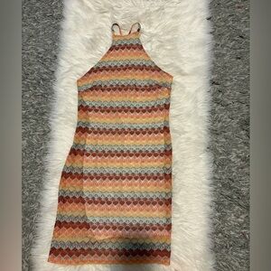 Multi-Color Zigzag Knit Dress